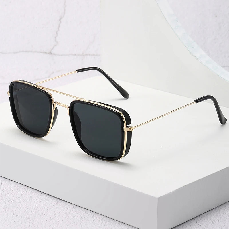 "BLVKmen Fashion Metal Square Sunglasses - European & American Retro Style UV Protection Eyewear"