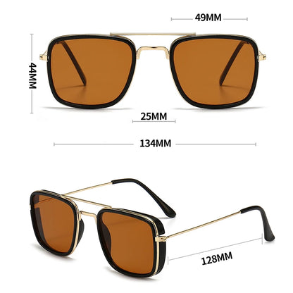 "BLVKmen Fashion Metal Square Sunglasses - European & American Retro Style UV Protection Eyewear"